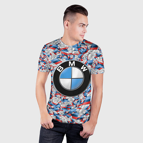 Мужская спорт-футболка BMW M PATTERN LOGO / 3D-принт – фото 3