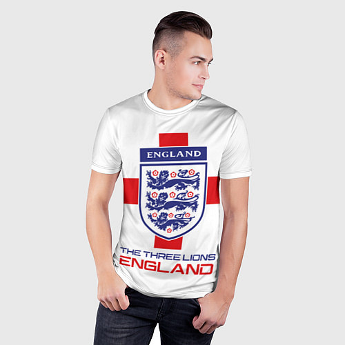 Мужская спорт-футболка Сборная Англии по футболу / 3D-принт – фото 3