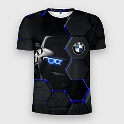 Футболка спортивная мужская BMW НЕОН СОТЫ, цвет: 3D-принт