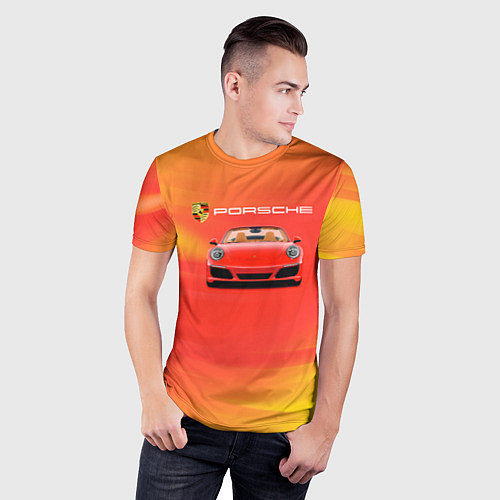Мужская спорт-футболка Porsche porsche / 3D-принт – фото 3
