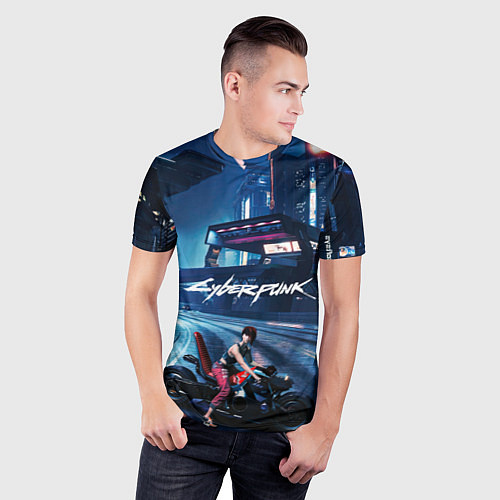 Мужская спорт-футболка Vi на мото Cyberpunk 2077 / 3D-принт – фото 3