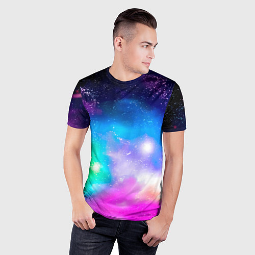 Мужская спорт-футболка Colorful Space Космос / 3D-принт – фото 3