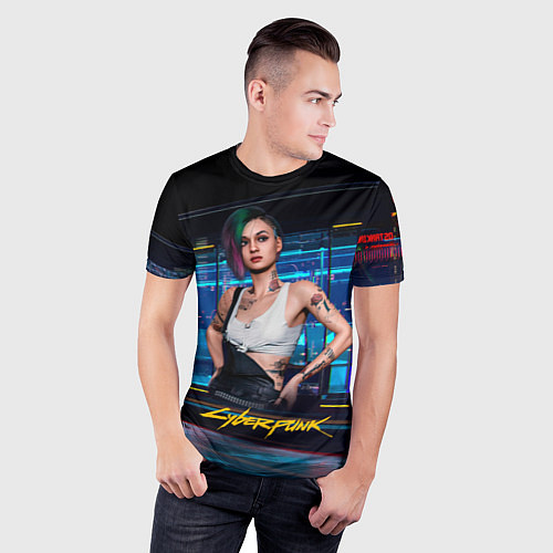 Мужская спорт-футболка Judy Джуди Cyberpunk 2077 / 3D-принт – фото 3