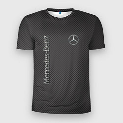 Футболка спортивная мужская Mercedes карбоновые полосы, цвет: 3D-принт