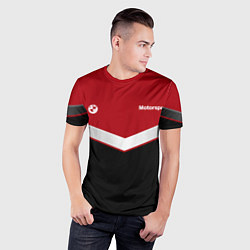 Футболка спортивная мужская БМВ BMW UNIFORM RED, цвет: 3D-принт — фото 2