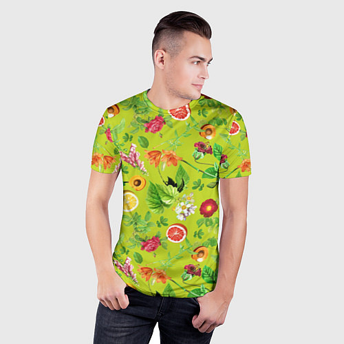 Мужская спорт-футболка Летнее настроение - фрукты / 3D-принт – фото 3