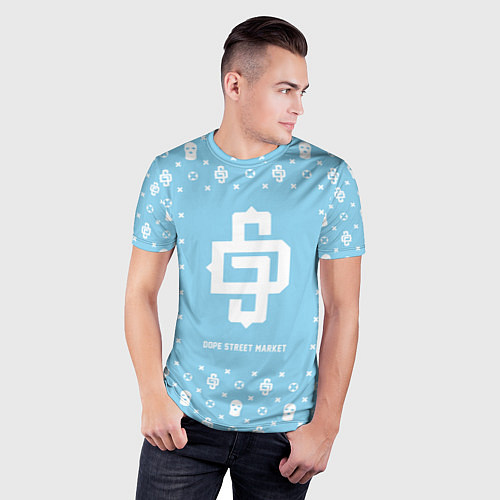 Мужская спорт-футболка Узор Sky Blue Dope Street Market / 3D-принт – фото 3