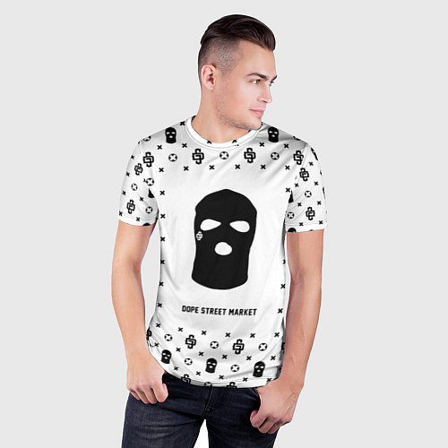 Мужская спорт-футболка Узор White Ski Mask Dope Street Market / 3D-принт – фото 3