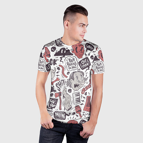Мужская спорт-футболка Amazing graffiti / 3D-принт – фото 3
