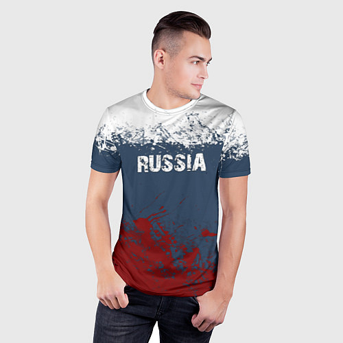 Мужская спорт-футболка Россия - краски / 3D-принт – фото 3