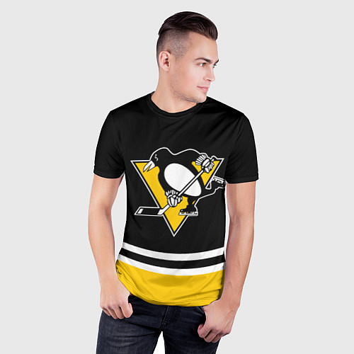 Мужская спорт-футболка Pittsburgh Penguins Питтсбург Пингвинз / 3D-принт – фото 3