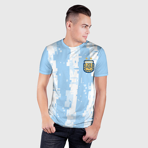 Мужская спорт-футболка Сборная Аргентины Современная форма / 3D-принт – фото 3