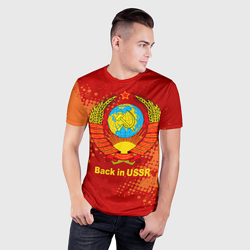 Мужская спорт-футболка Back in USSR - Назад в СССР / 3D-принт – фото 3