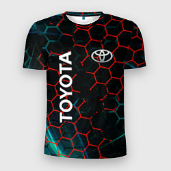 Футболка спортивная мужская Toyota соты, цвет: 3D-принт