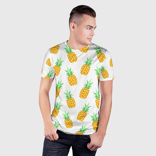 Мужская спорт-футболка Поле ананасов / 3D-принт – фото 3