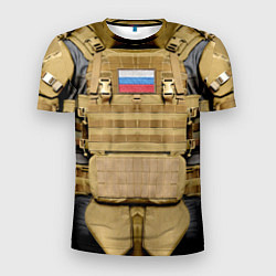 Футболка спортивная мужская Бронежилет- армия России, цвет: 3D-принт