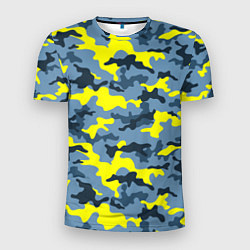 Мужская спорт-футболка Камуфляж Жёлто-Голубой