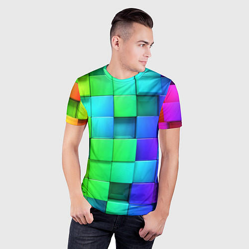 Мужская спорт-футболка Color geometrics pattern Vanguard / 3D-принт – фото 3
