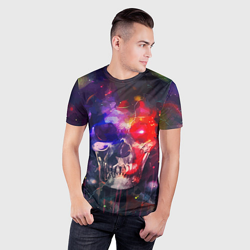 Мужская спорт-футболка Vanguard neon skull Fashion pattern / 3D-принт – фото 3