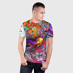 Футболка спортивная мужская Колибри Floral Pattern, цвет: 3D-принт — фото 2