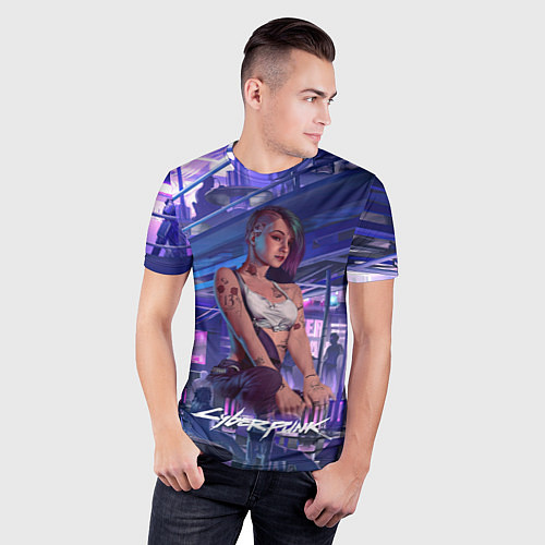 Мужская спорт-футболка Jydy Джуди Cyberpunk2077 / 3D-принт – фото 3