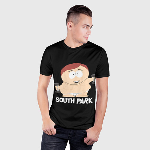 Мужская спорт-футболка Южный парк - Эрик с гантелями / 3D-принт – фото 3