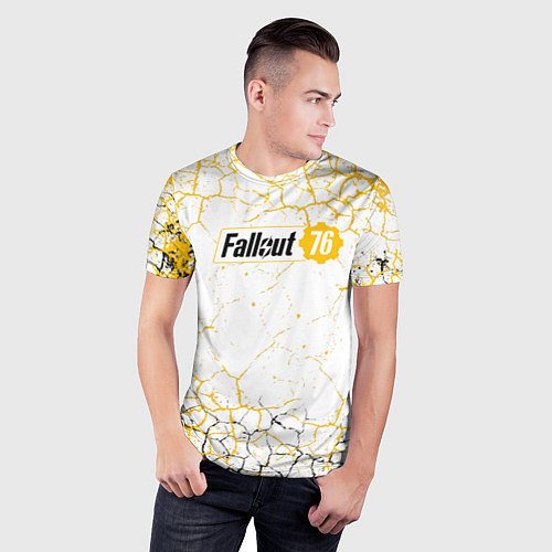 Мужская спорт-футболка Fallout 76 Жёлтая выжженная пустошь / 3D-принт – фото 3