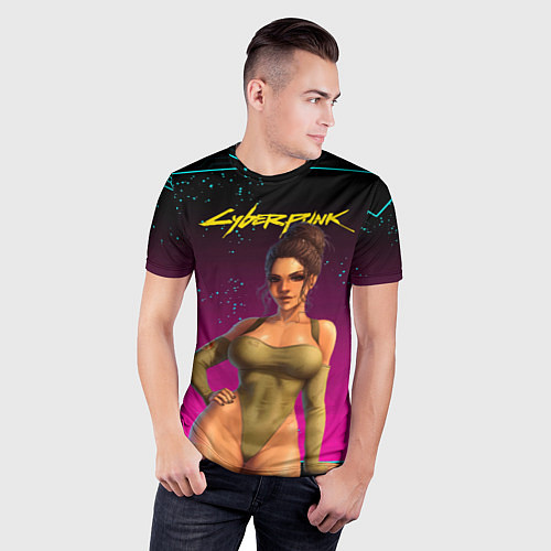 Мужская спорт-футболка Sexy сyberpunk Panam 18 / 3D-принт – фото 3