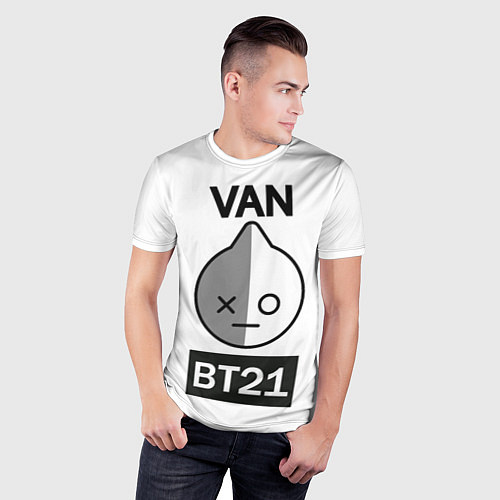 Мужская спорт-футболка BTS VAN BT21 / 3D-принт – фото 3