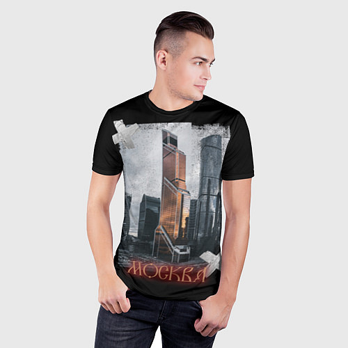 Мужская спорт-футболка Москоу Сити / 3D-принт – фото 3