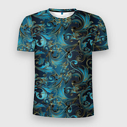 Мужская спорт-футболка Blue Abstract Узоры
