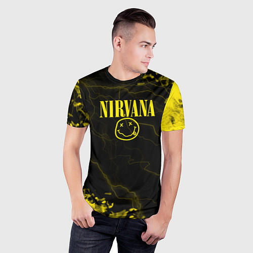 Мужская спорт-футболка Nirvana молнии / 3D-принт – фото 3