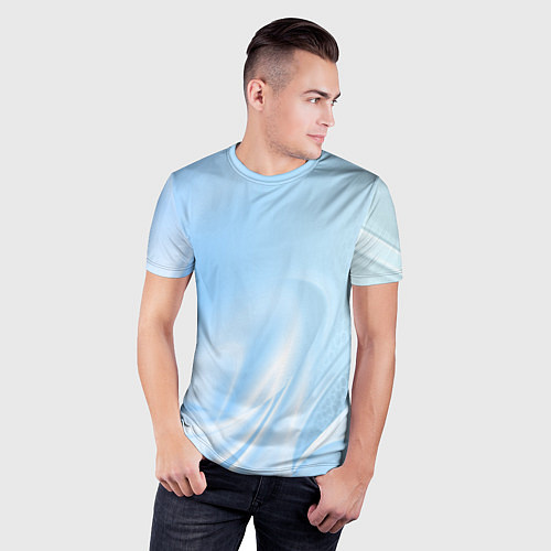 Мужская спорт-футболка Голубые завихрения / 3D-принт – фото 3