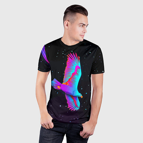 Мужская спорт-футболка Eagle Space Neon / 3D-принт – фото 3