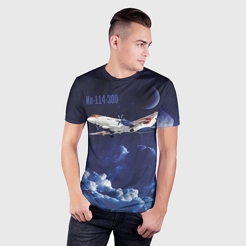 Мужская спорт-футболка Пассажирский самолет Ил-114-300 / 3D-принт – фото 3