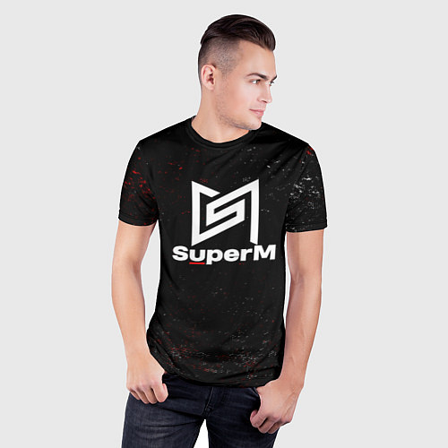 Мужская спорт-футболка Superm мелкие брызги красок / 3D-принт – фото 3