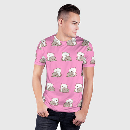 Мужская спорт-футболка Котяшки обнимашки / 3D-принт – фото 3