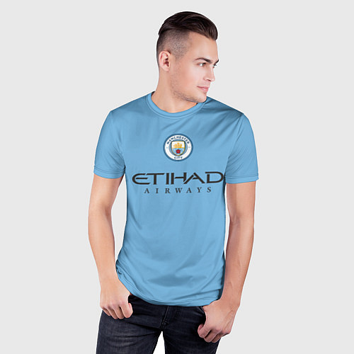 Мужская спорт-футболка Грилиш Manchester City Манчестер Сити домашняя фор / 3D-принт – фото 3