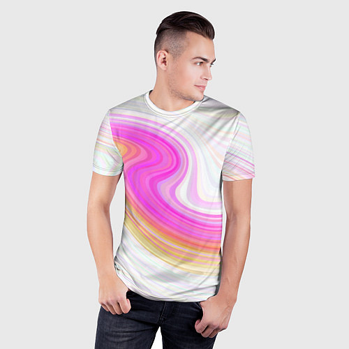 Мужская спорт-футболка Abstract gradient lines / 3D-принт – фото 3