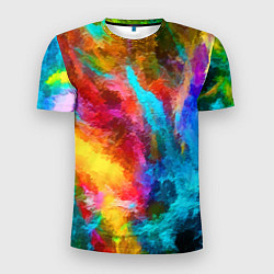 Мужская спорт-футболка Цветные всплески Экспрессионизм Абстракция Color S