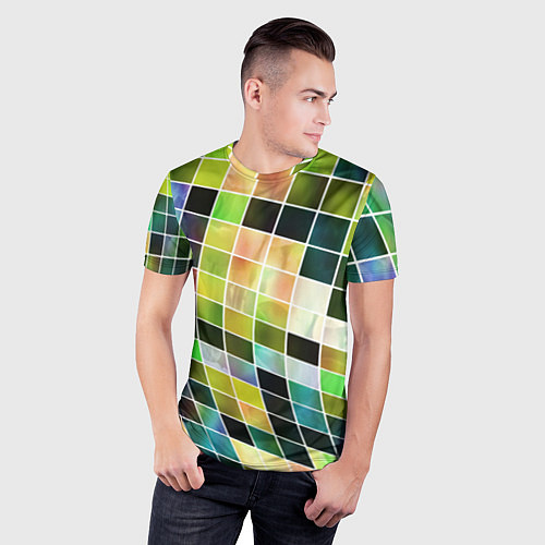 Мужская спорт-футболка Разноцветные квадраты All Color Squares / 3D-принт – фото 3