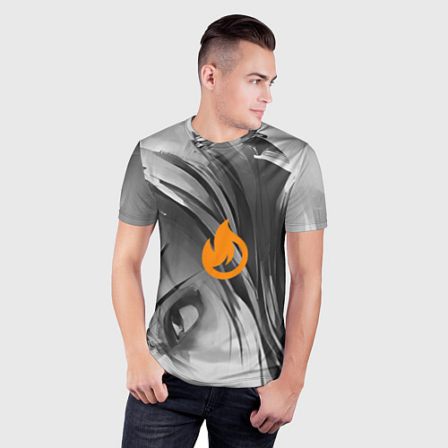 Мужская спорт-футболка Click on fire / 3D-принт – фото 3