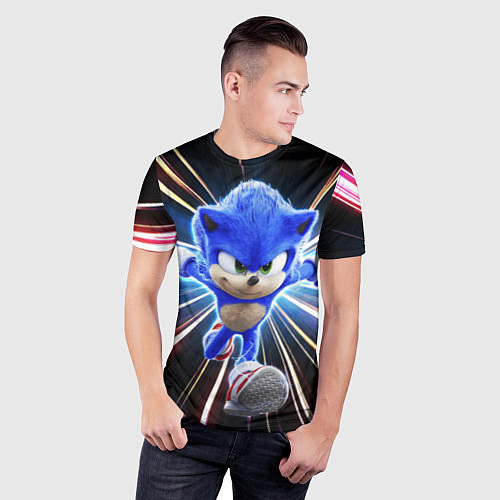 Мужская спорт-футболка Speed Sonic / 3D-принт – фото 3