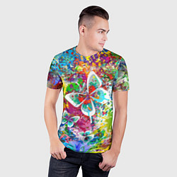Футболка спортивная мужская Яркое безумие Бабочки, кляксы, граффити, цвет: 3D-принт — фото 2