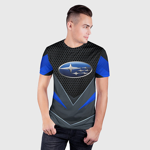 Мужская спорт-футболка Спортивная броня Subaru / 3D-принт – фото 3