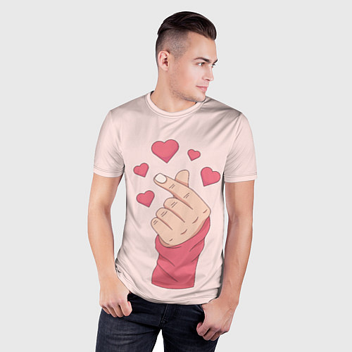 Мужская спорт-футболка Жест Хани сердце из EXID / 3D-принт – фото 3