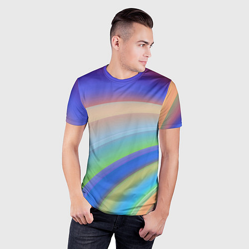 Мужская спорт-футболка Все цвета радуги / 3D-принт – фото 3