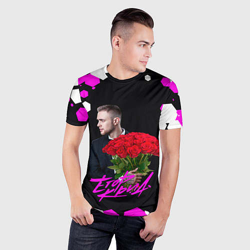 Мужская спорт-футболка Егор крид С букетом роз / 3D-принт – фото 3