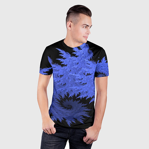 Мужская спорт-футболка Абстрактный морозный узор Abstract frost pattern / 3D-принт – фото 3