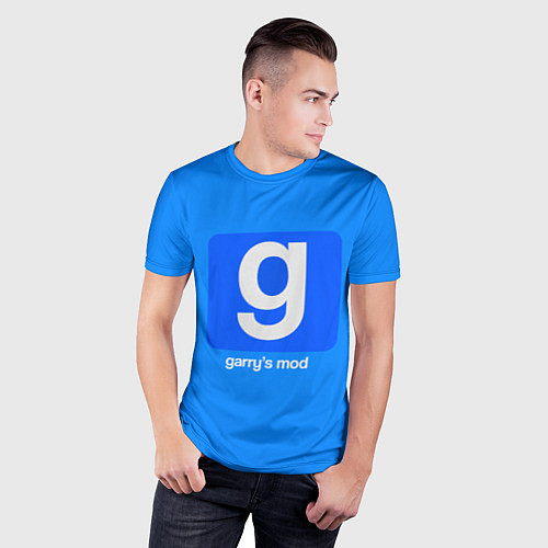 Мужская спорт-футболка Garrys Mod логотип / 3D-принт – фото 3